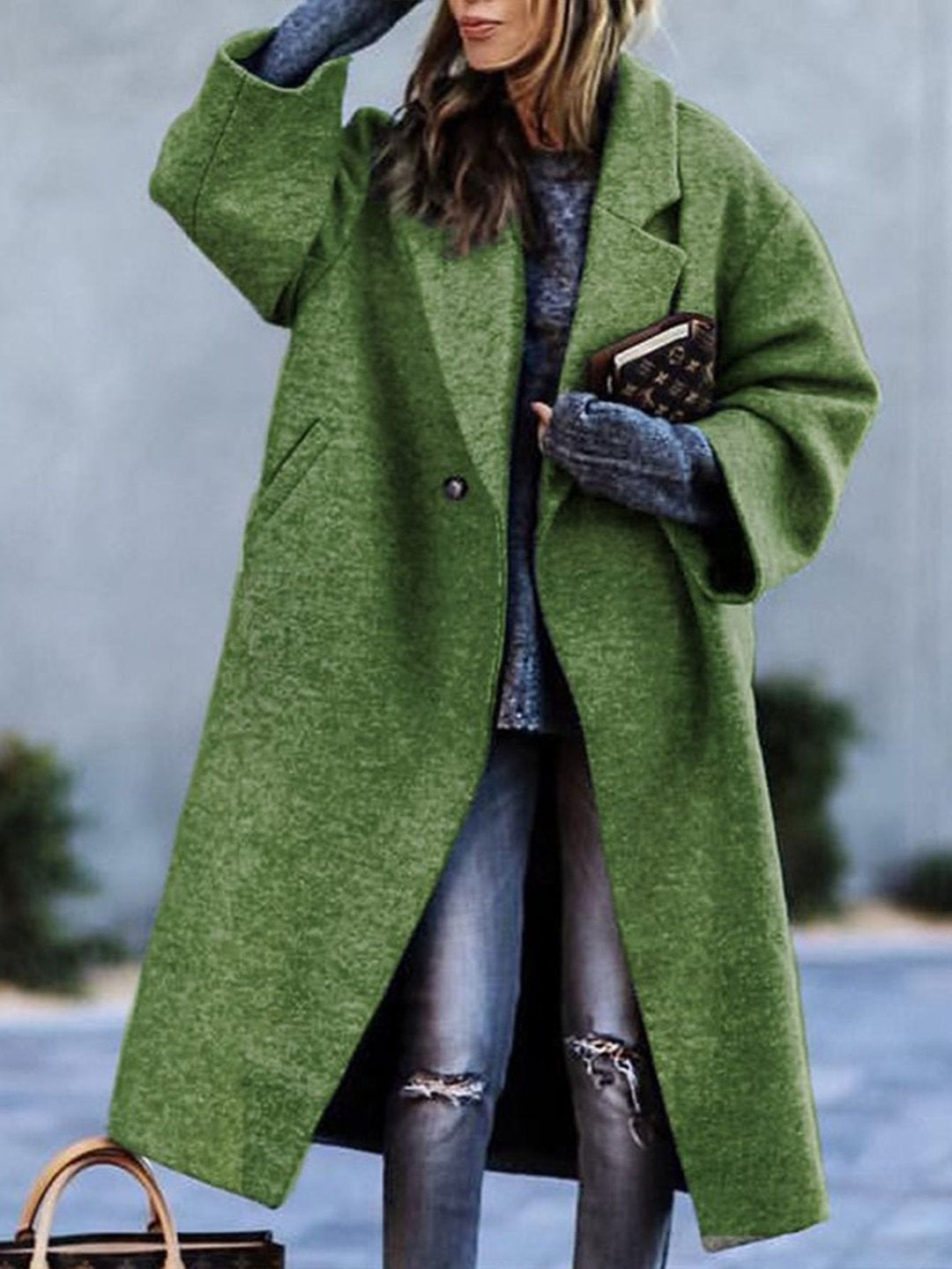 oversized kabát s květinovým potiskem