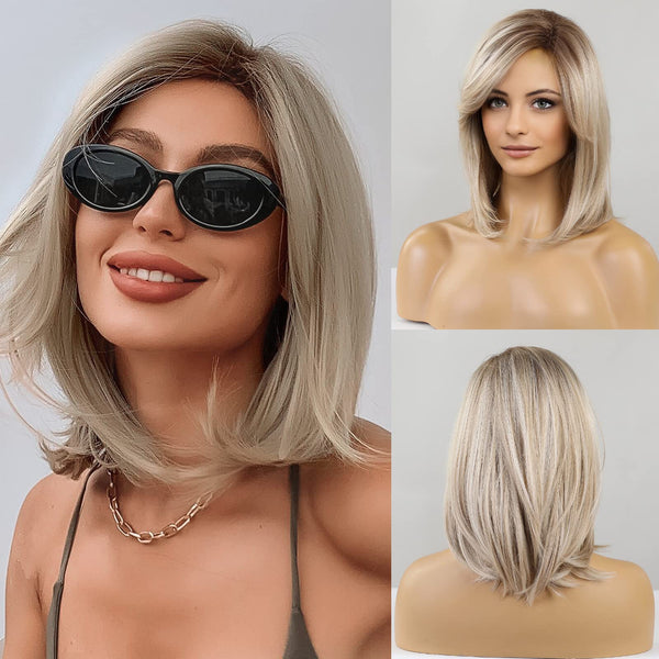 Dámská blond paruka po ramena