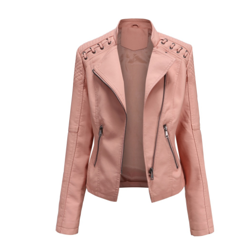 podzim zima bunda z PU umělé kůže dámská bunda s dlouhým rukávem