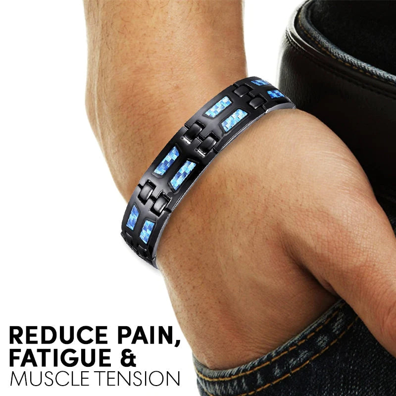 Barva CarbonBlue Titanový náramek