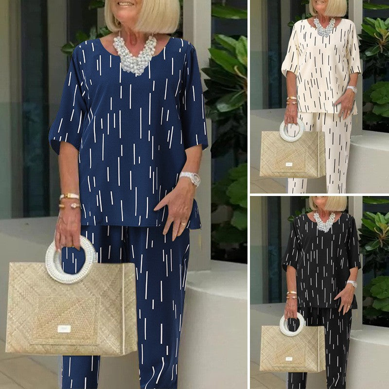 Módní ležérní oblek top kalhoty dvoudílná sada