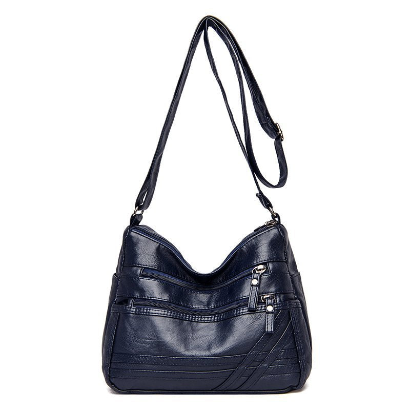 Dámská taška přes rameno z PU kůže s více kapsami proti krádeži