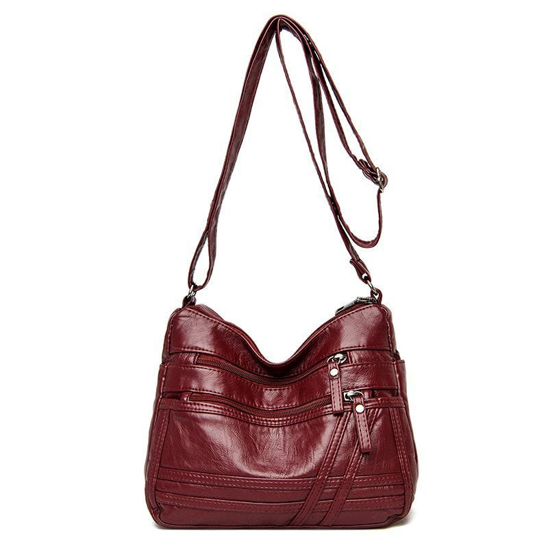 Dámská taška přes rameno z PU kůže s více kapsami proti krádeži