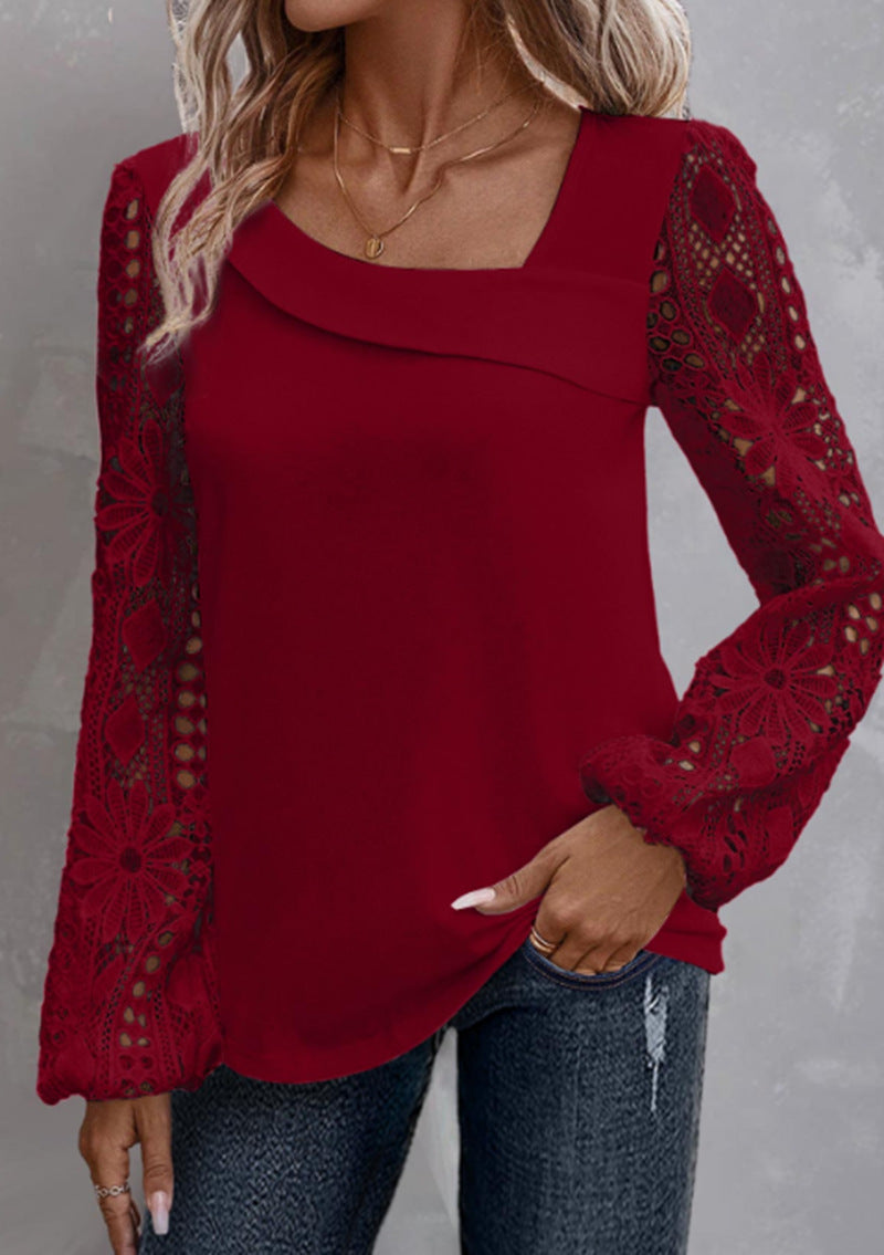 2023 Elegantní dlouhé rukávy z prolamované krajky