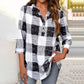 Módní kostkovaná košile s výstřihem do V