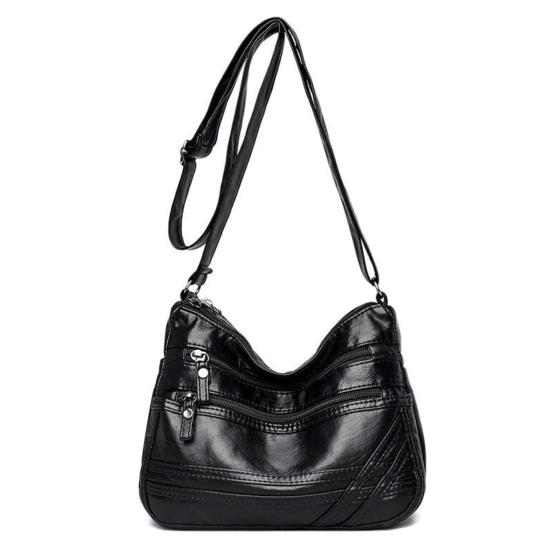 Dámská taška přes rameno z PU kůže s více kapsami proti krádeži