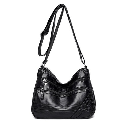 Dámská taška přes rameno z PU kůže s více kapsami proti krádeži