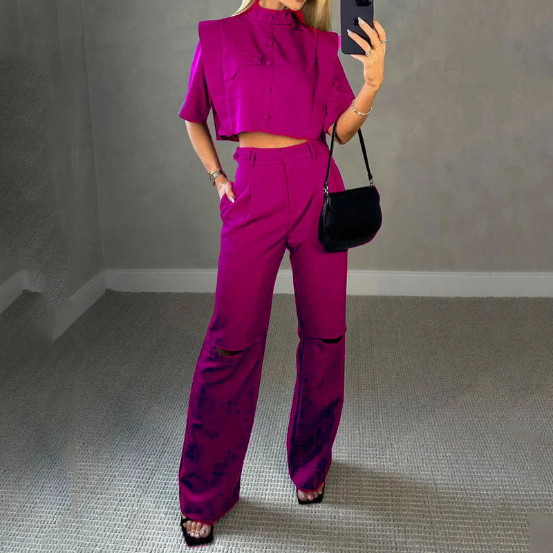 Jednobarevný ležérní dvoudílný oblek