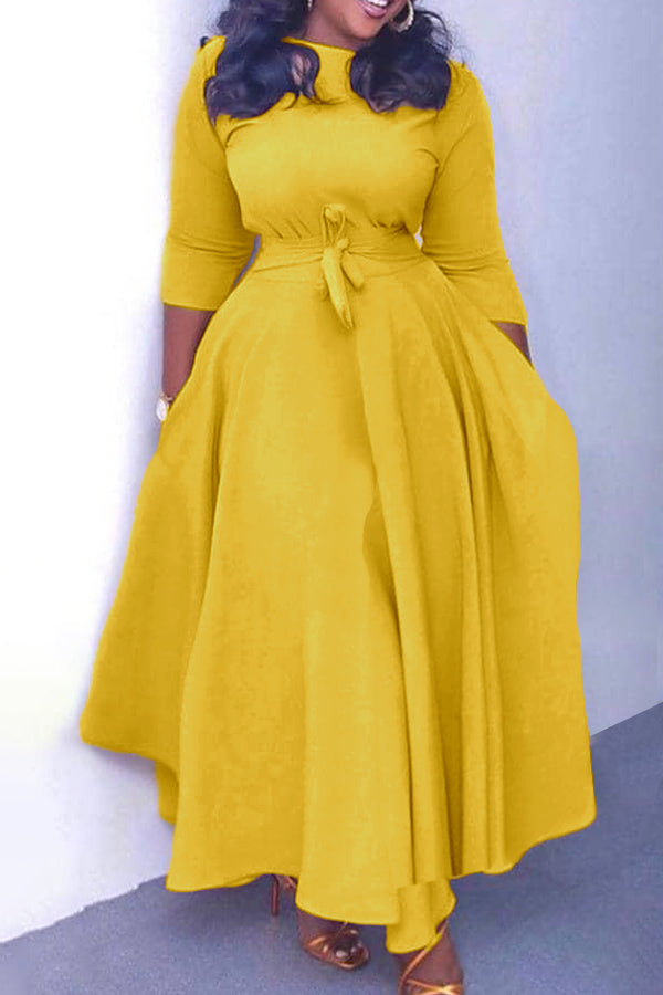 【S-3XL】 Šaty s 3/4 rukávem